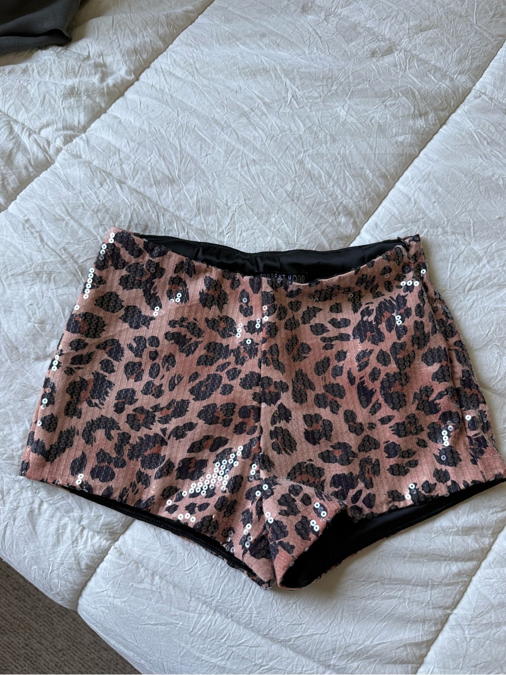 Dolls Kill Pink Leopard Sequin Sleep Shorts